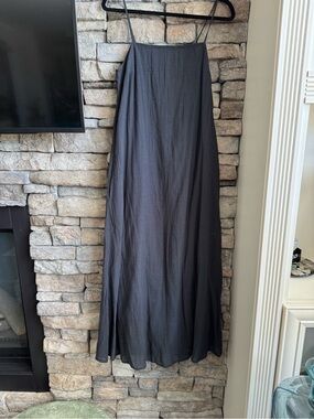 Minimum Black Maxi Slip Dress with Spaghetti Straps